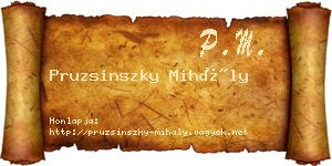 Pruzsinszky Mihály névjegykártya
